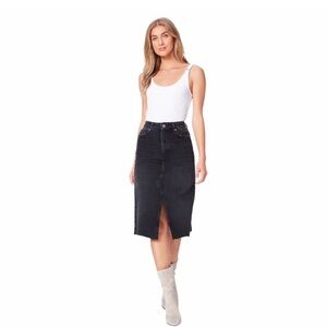 Paige Meadow Midi Denim Skirt 25